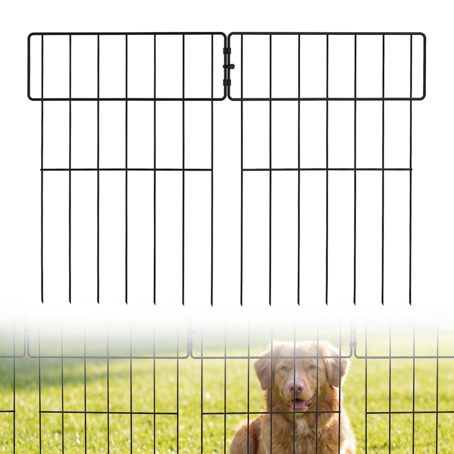 Advwin 20 Panels Metal Garden Fence Animal Barrier