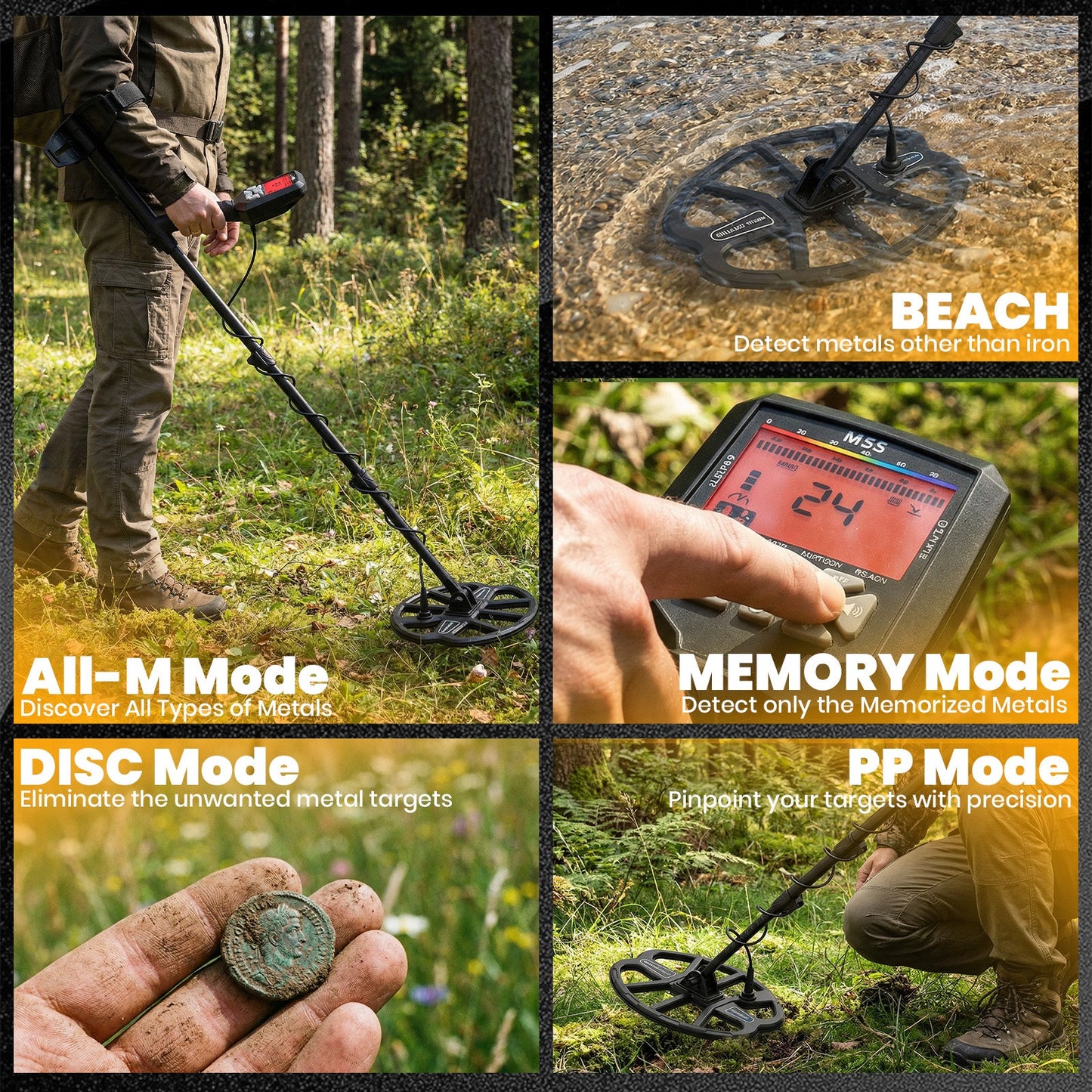 Advwin Metal Detector High Sensitivity with 5 Modes