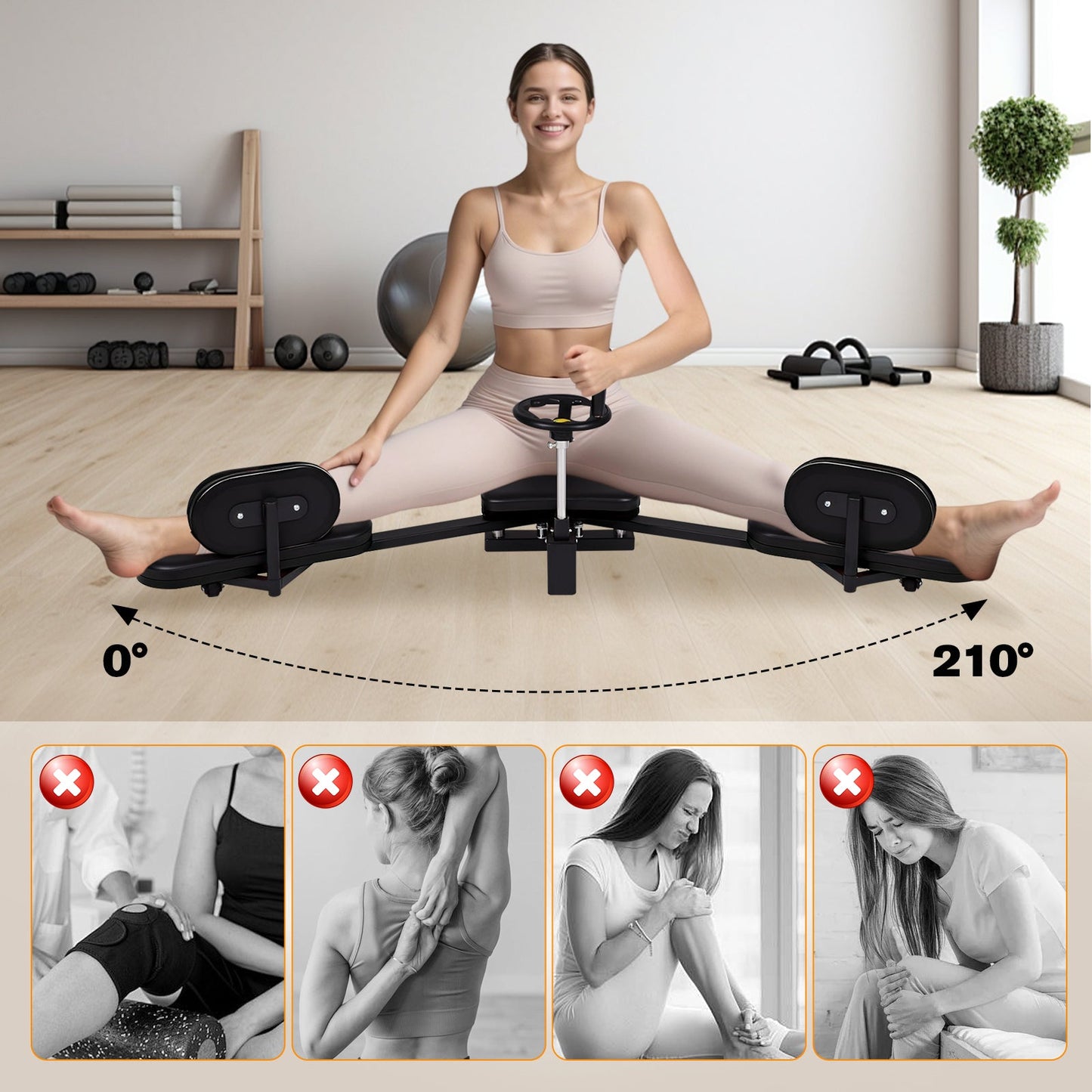 Advwin Leg Stretcher 0–210° Adjustable Split Trainer