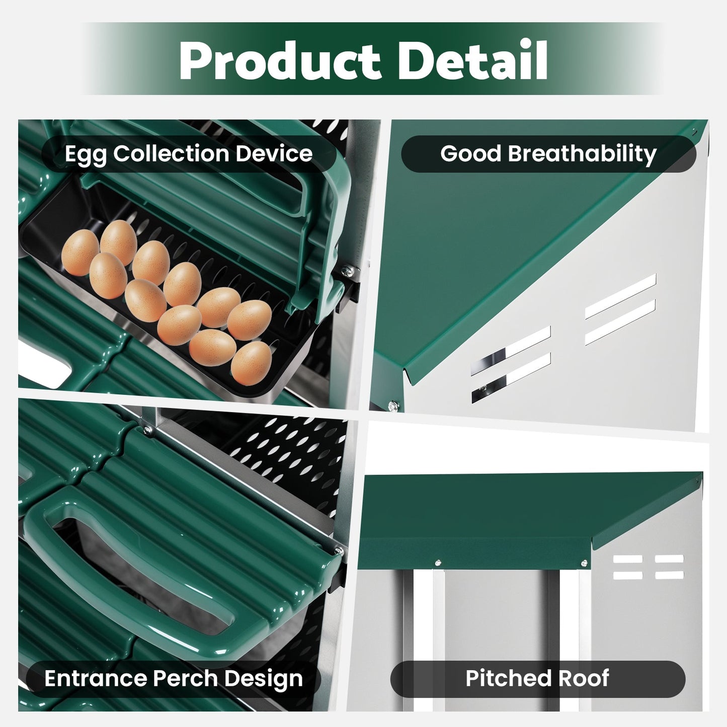 Advwin 6 Hole Chicken Hen Coop Egg Nesting Box