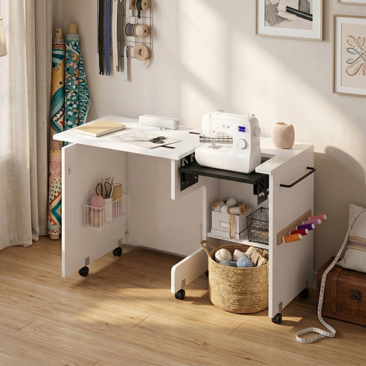 Advwin Folding Sewing Table with Adjustable Platform