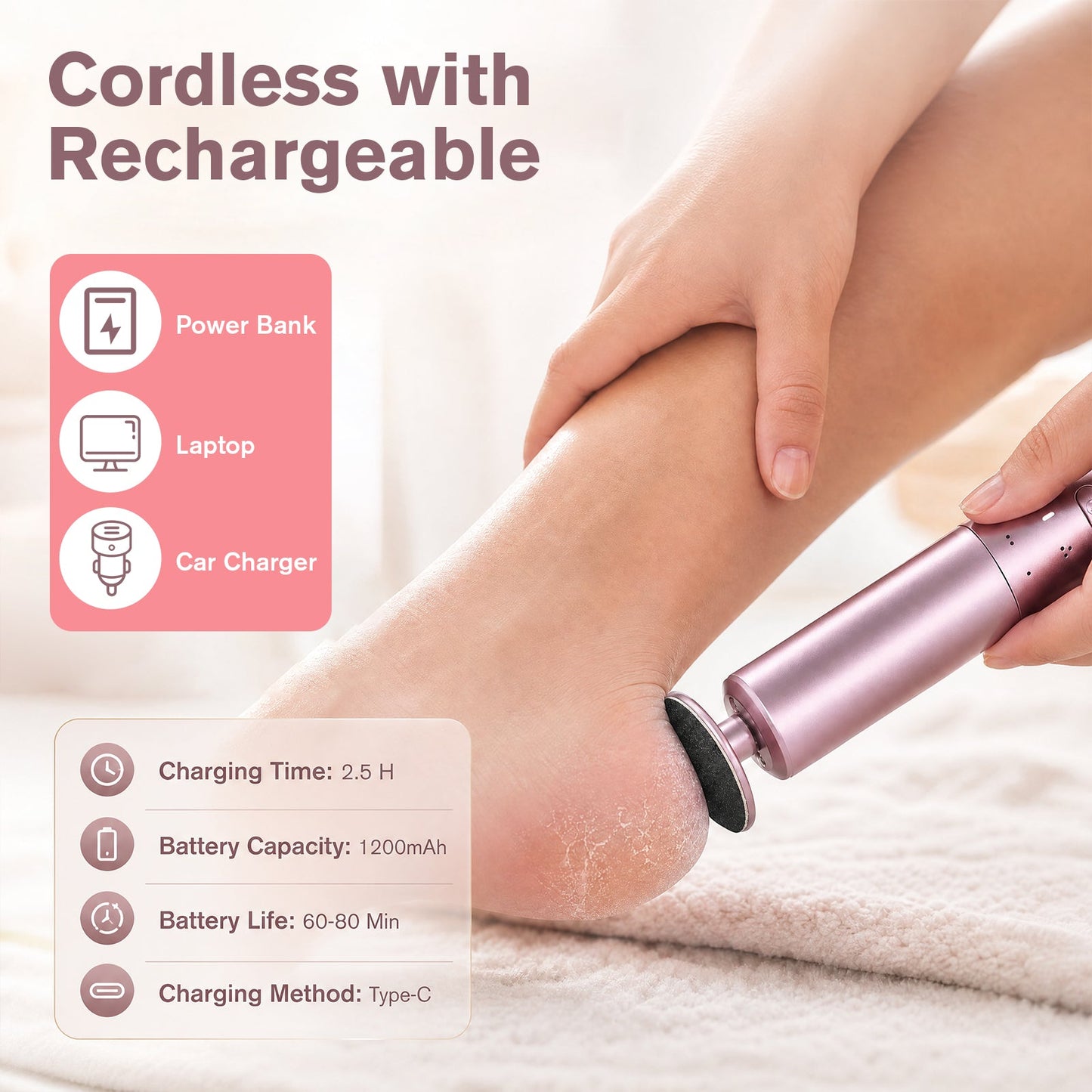 Advwin 2-IN-1 Foot Callus Remover 6-Speed Control