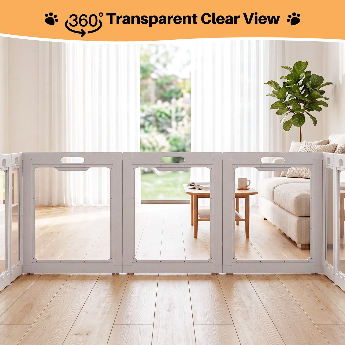 Advwin Indoor Pet Playpen with 12 Clear Panels