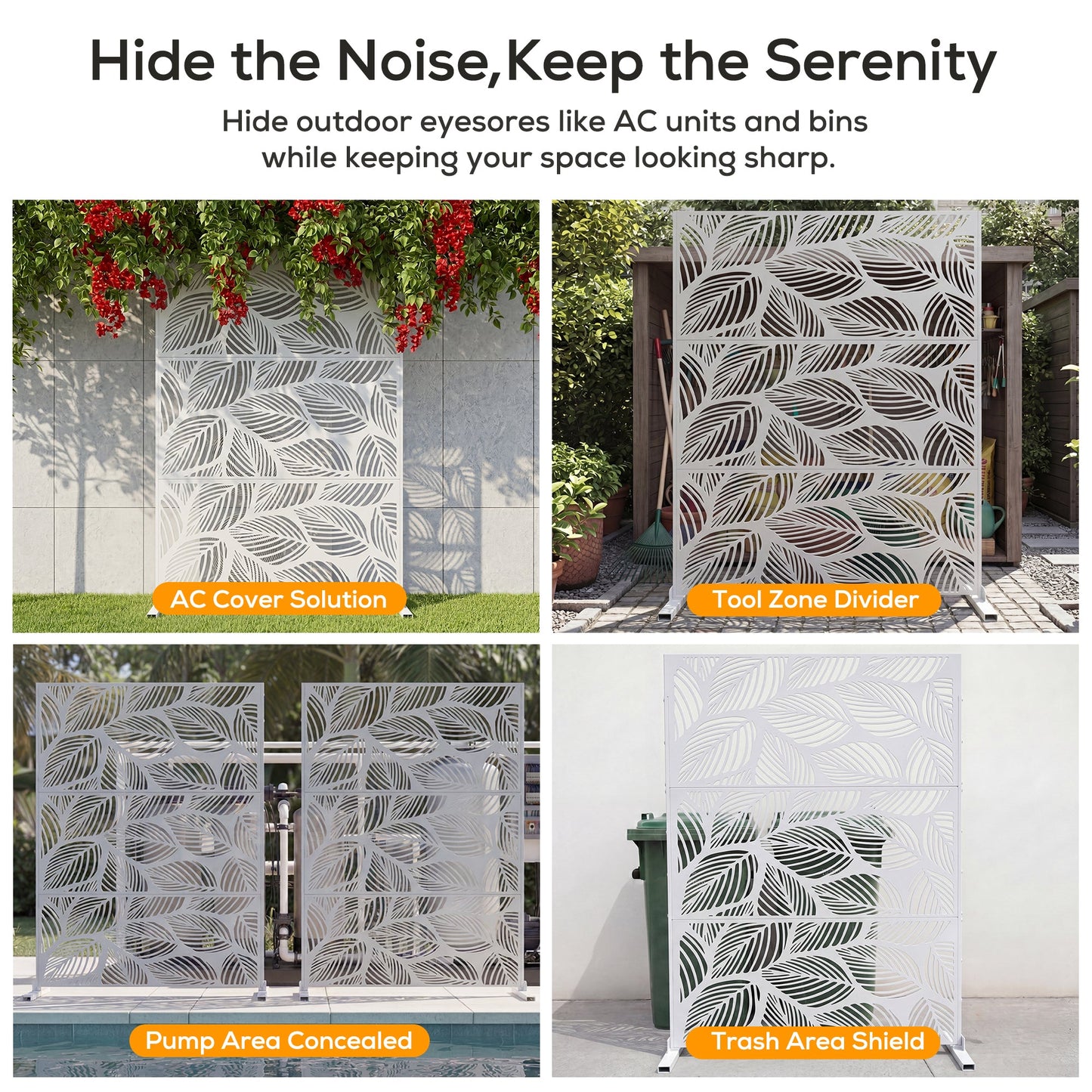 Advwin Leaf Metal Privacy Screen 119x183.5cm