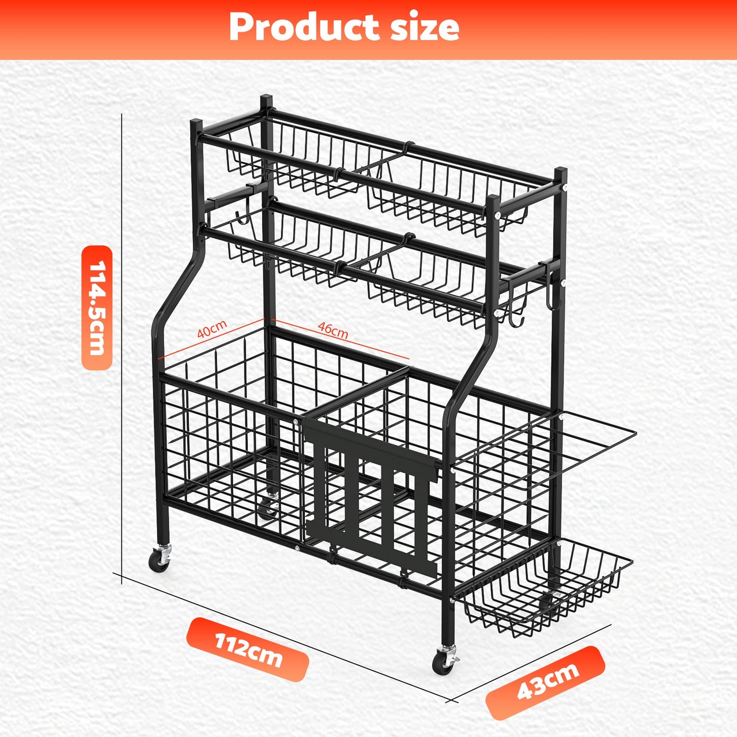 Advwin Home Gym Storage Rack with Wheels