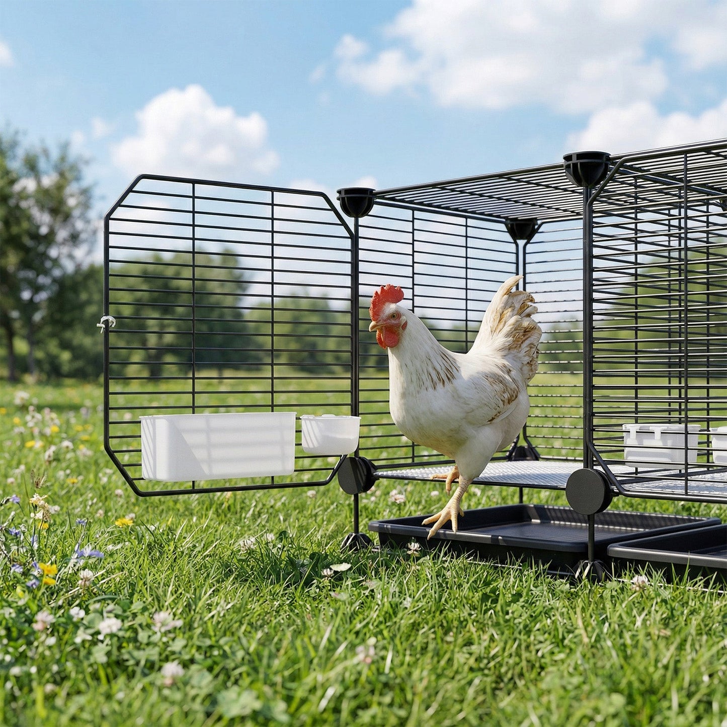 Advwin Modular Metal Small Animal Cage with Feeder and Tray