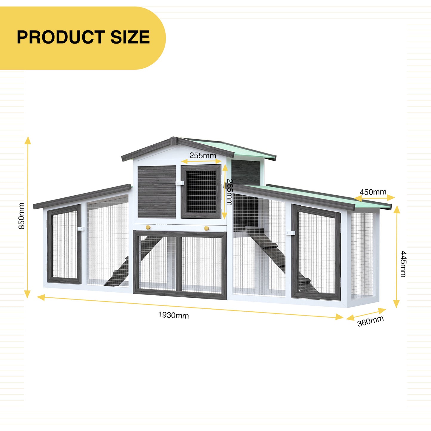 Advwin Rabbit Hutch Chicken Coop 2 Level