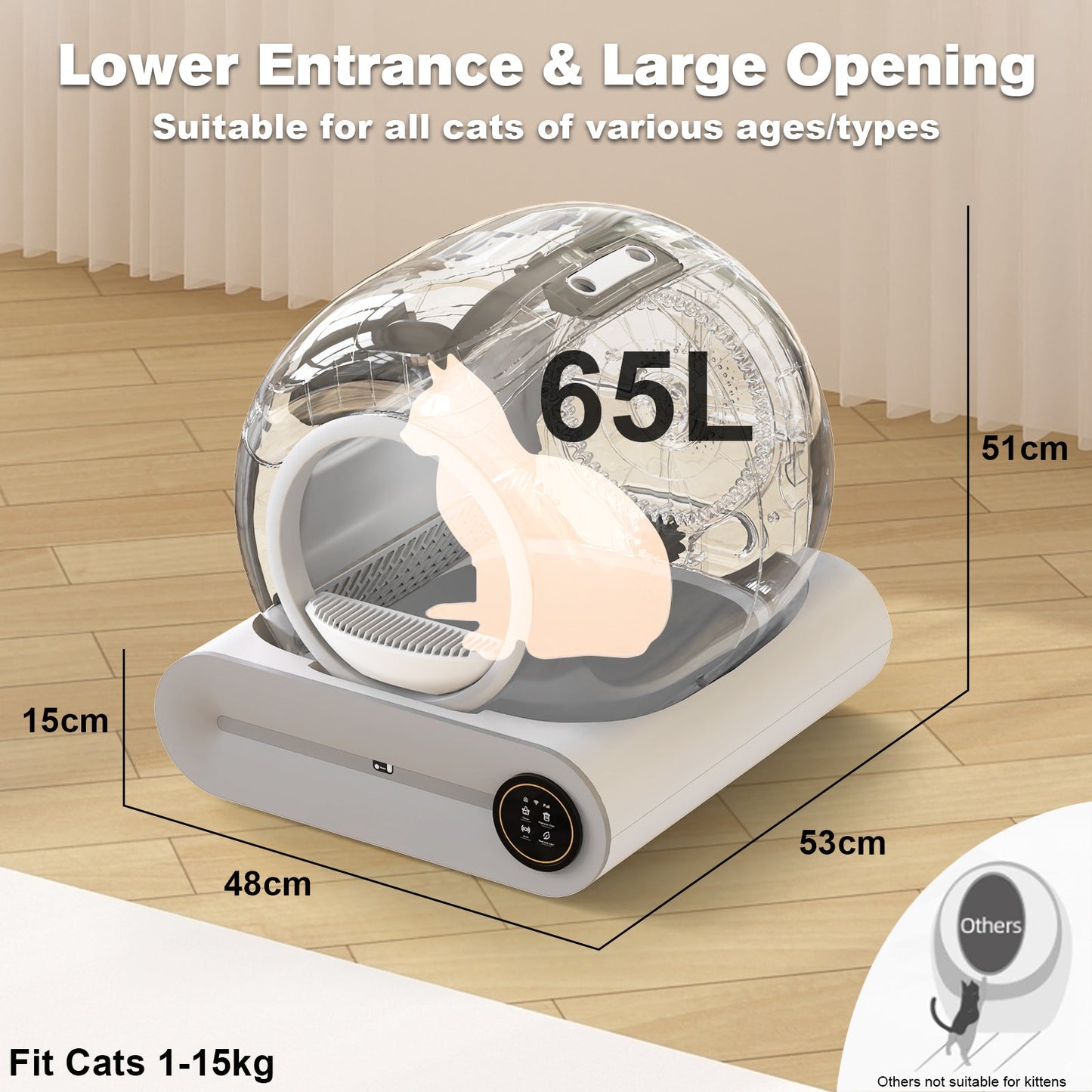 Advwin Smart Cat Litter Box Self Cleaning Odor-Removal