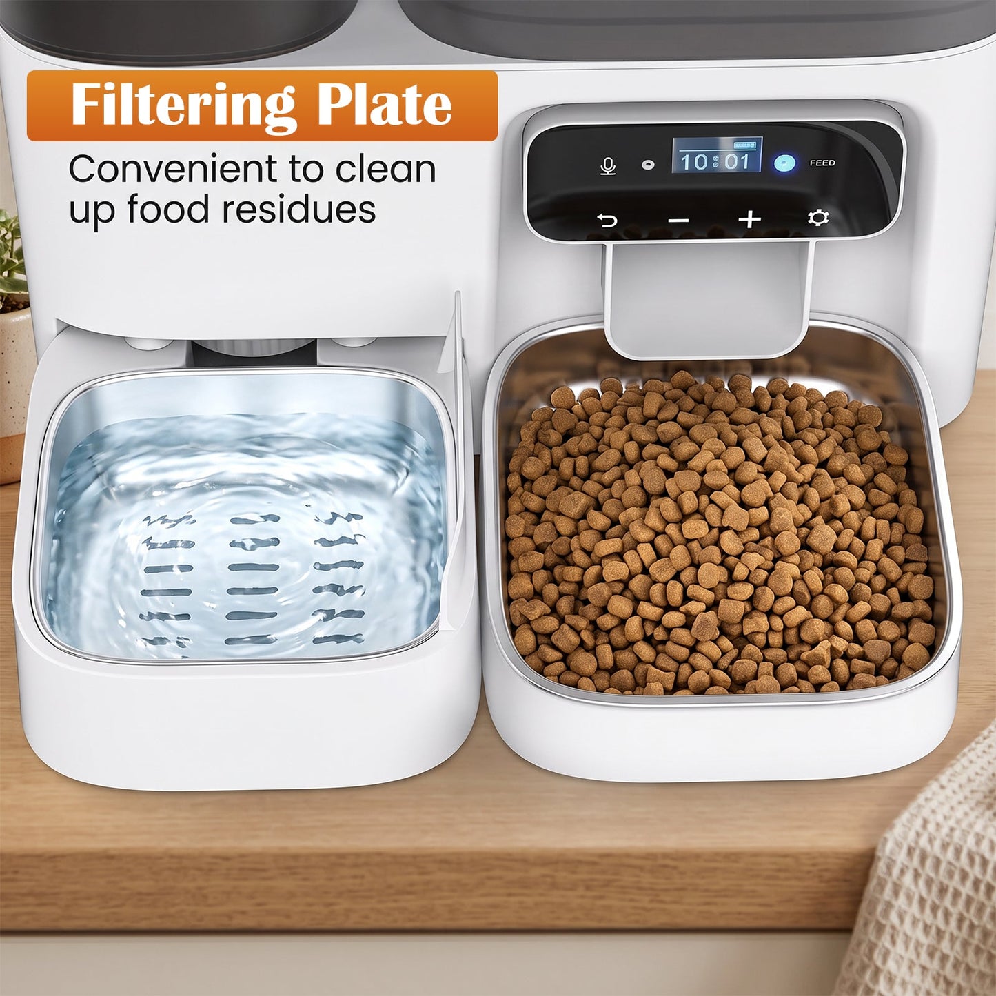Advwin 2-in-1 Automatic Cat Feeder & Water Dispenser