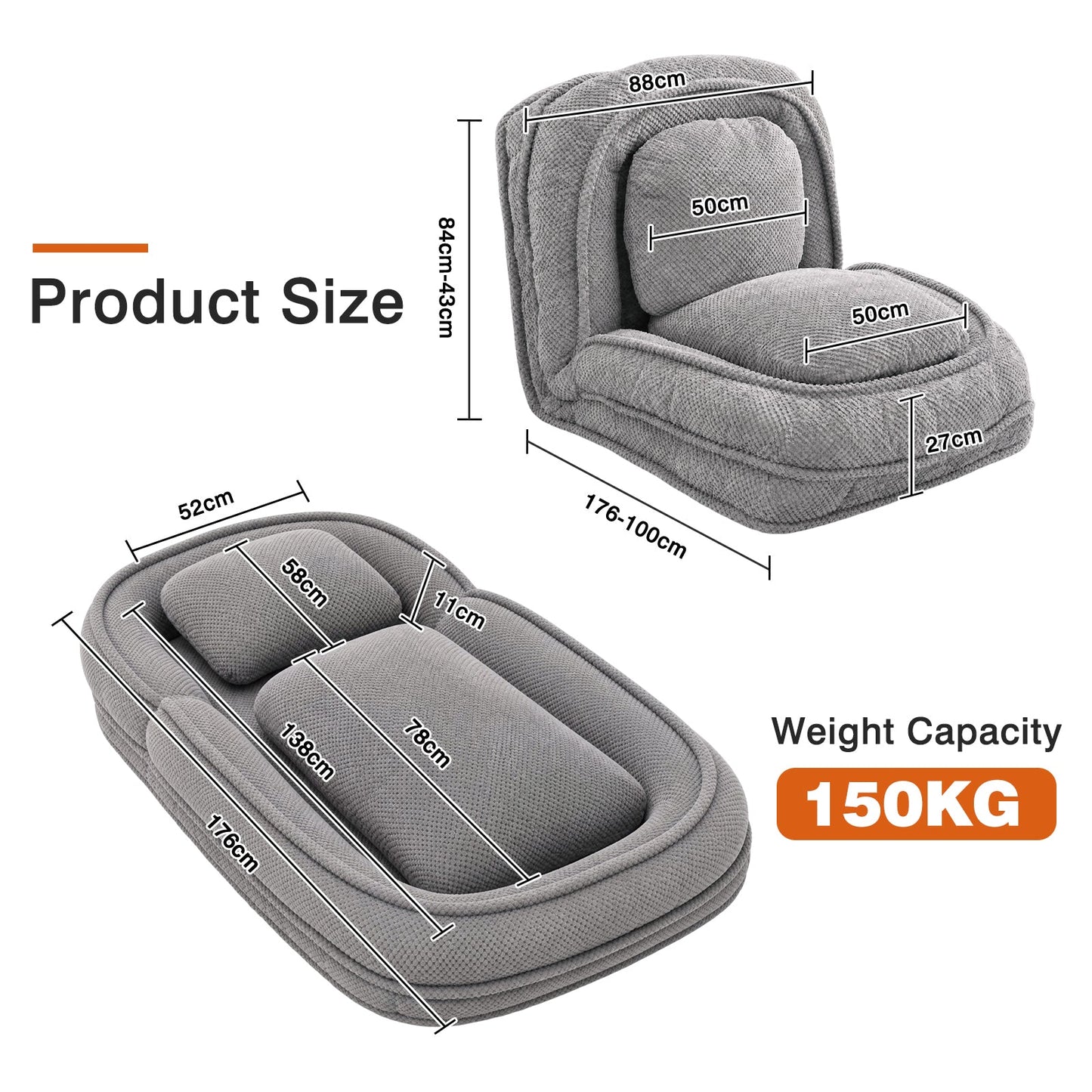 Advwin HumanDog Bed Convertible Sofa Chair
