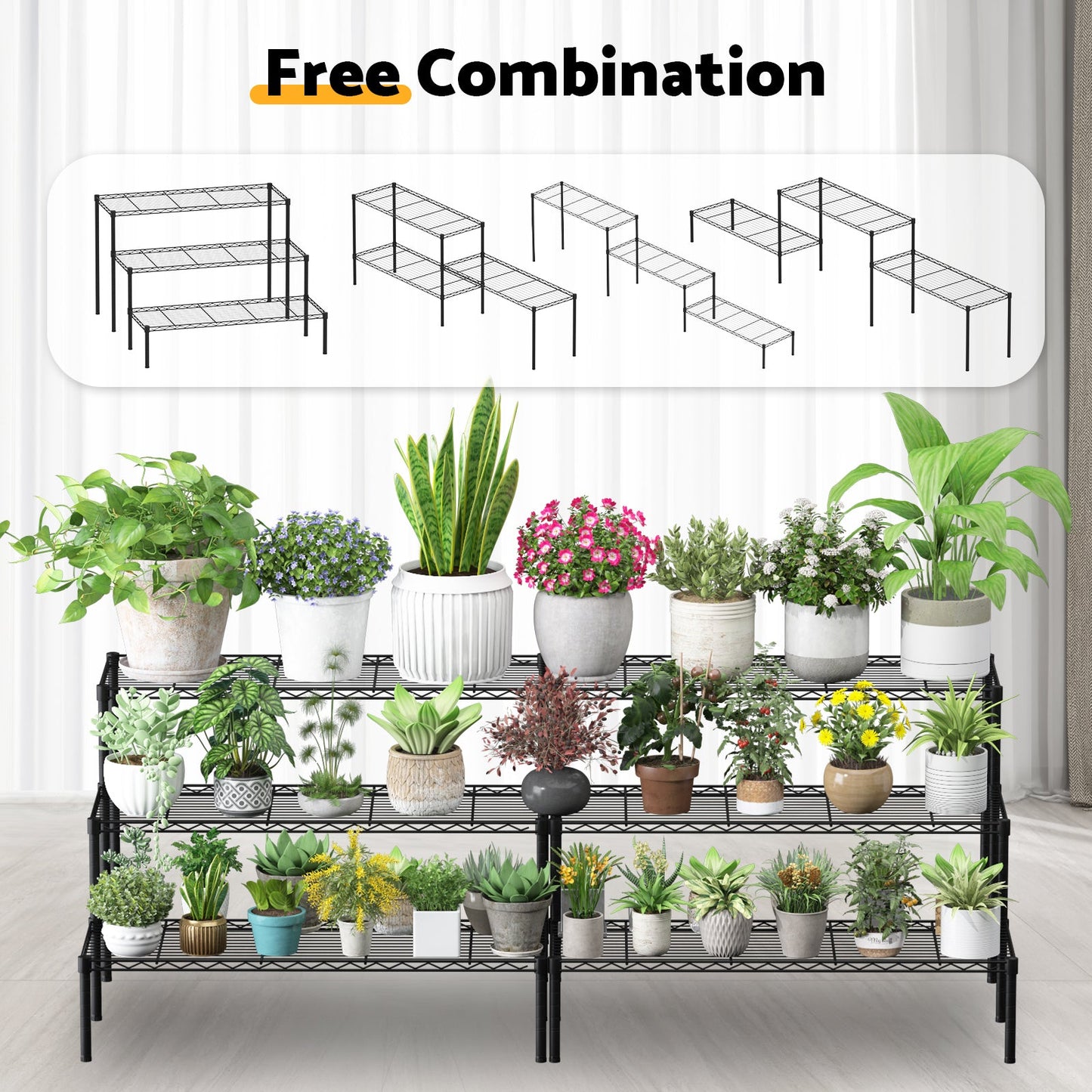 Advwin 3-Tier Plant Stand 2 Pack Indoor Outdoor Rack