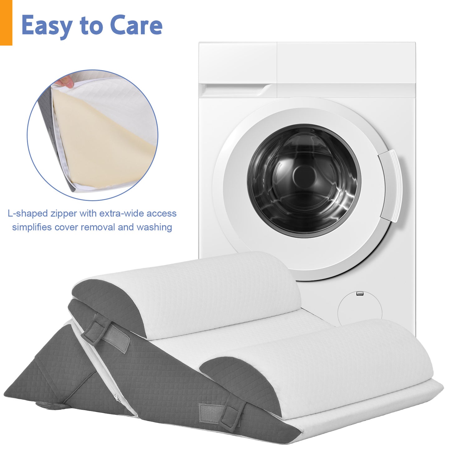 Advwin Bed Wedge Pillow Set Adjustable Foam Reading Pillow