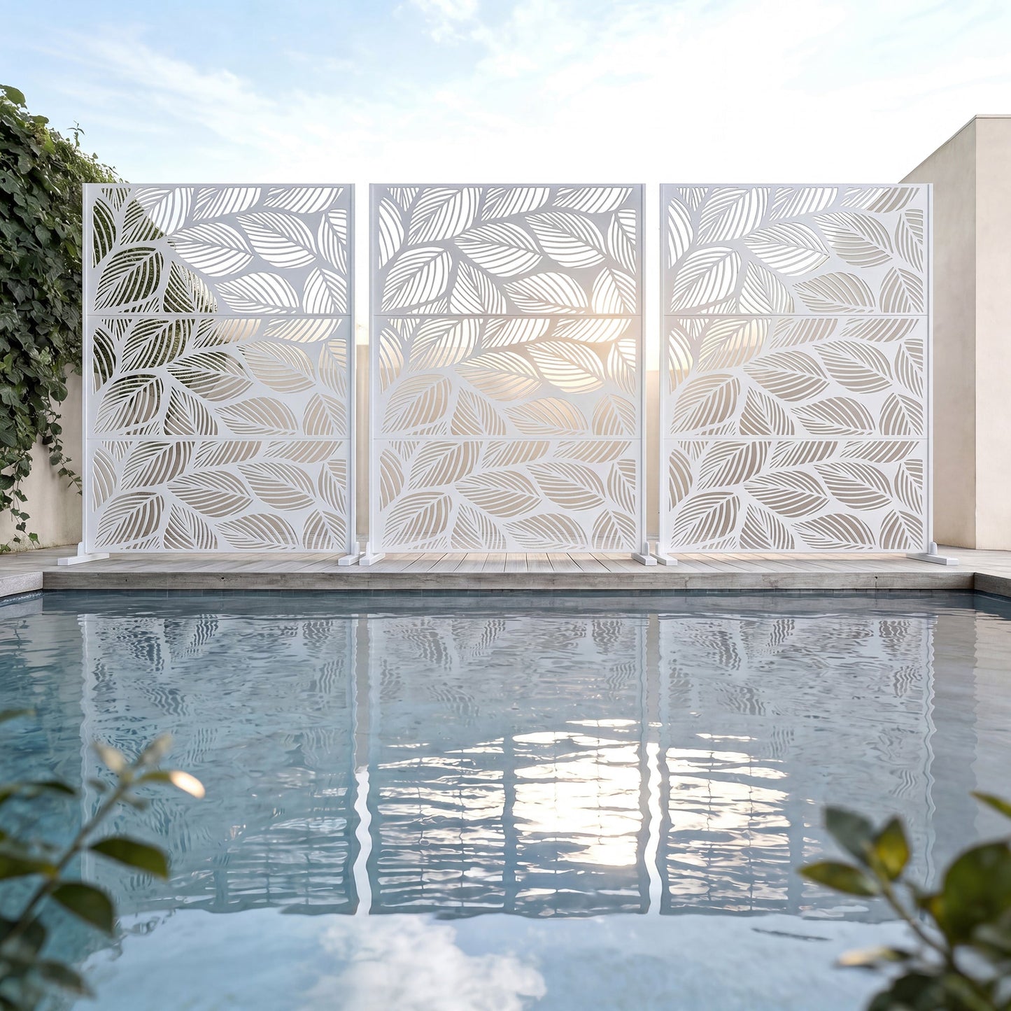 Advwin Leaf Metal Privacy Screen 119x183.5cm
