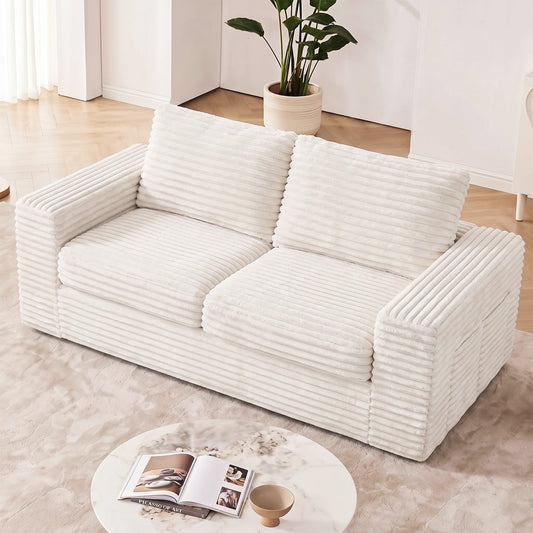Advwin 162cm Loveseat Floor Sofa Corduroy Boneless Couch