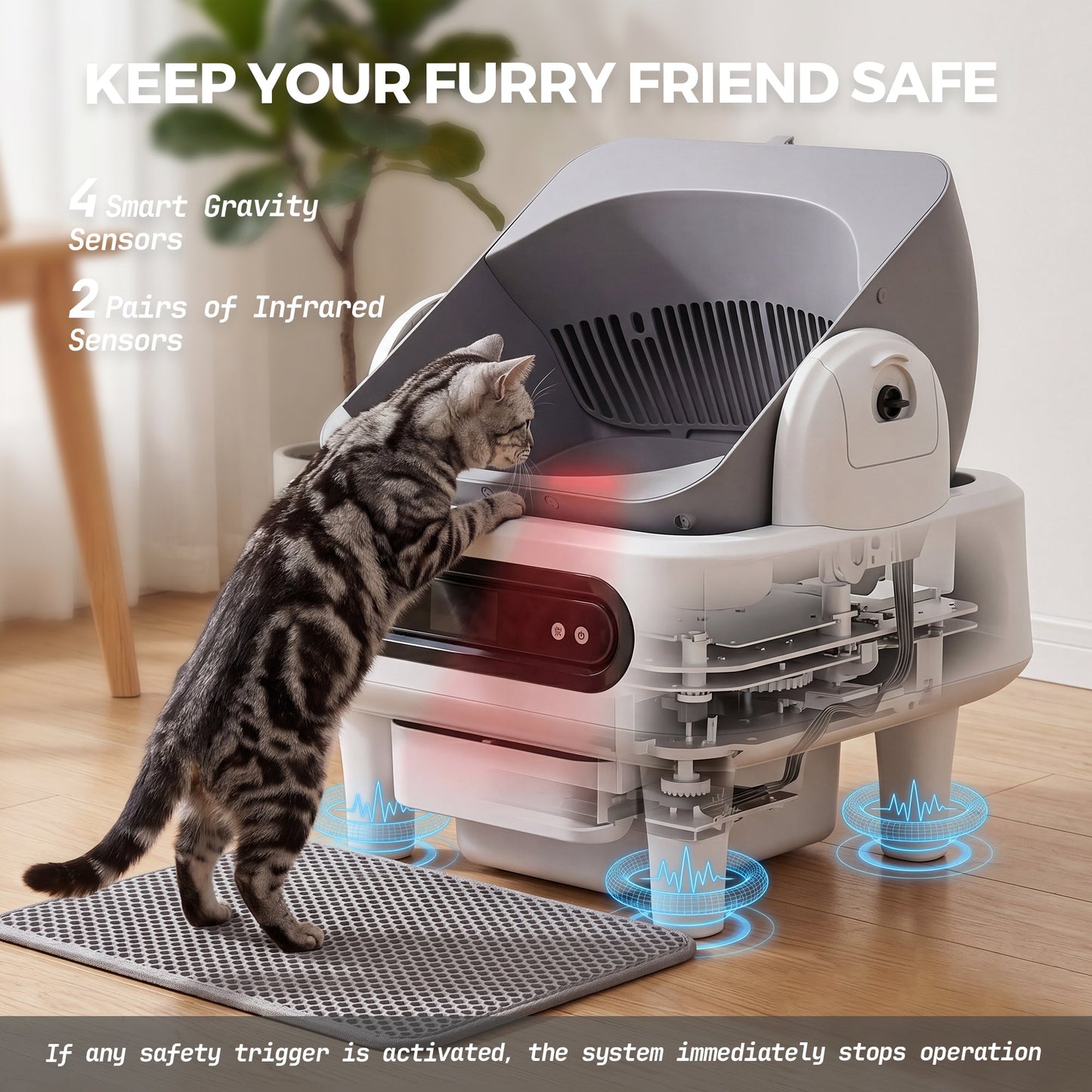 Advwin Self Cleaning Cat Litter Box with UV Sterilizer