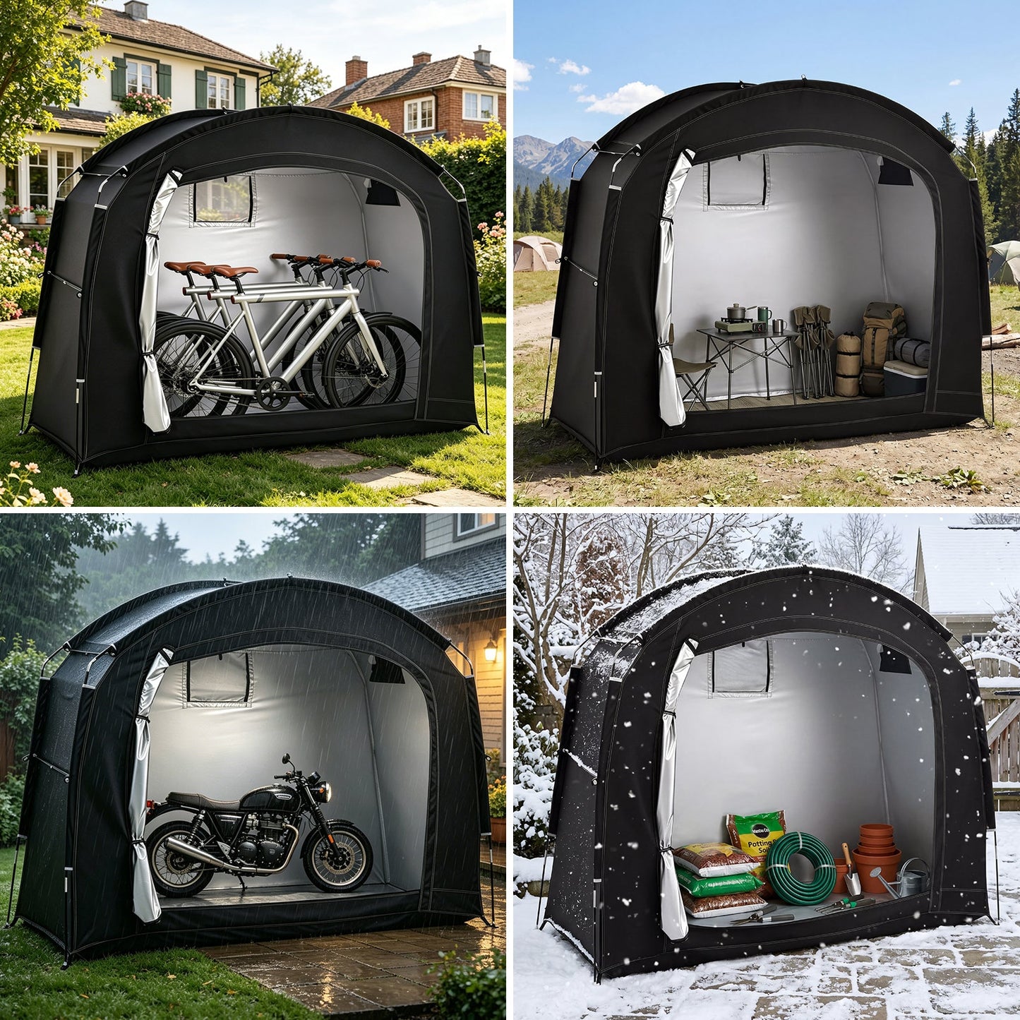 Advwin Waterproof Bike Storage Tent for 3 Bikes