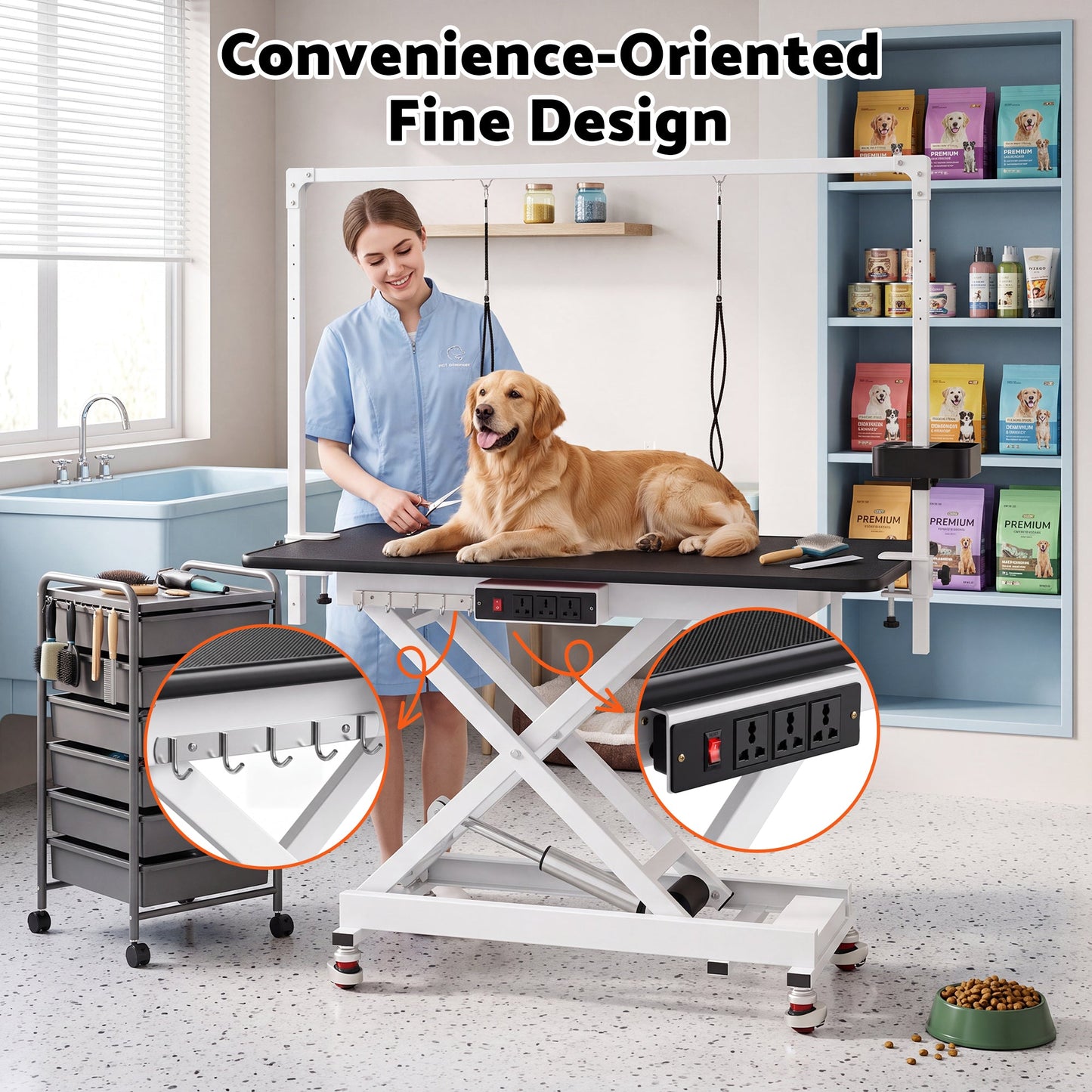 Advwin Electric Lift Dog Grooming Table w/ Charging Station
