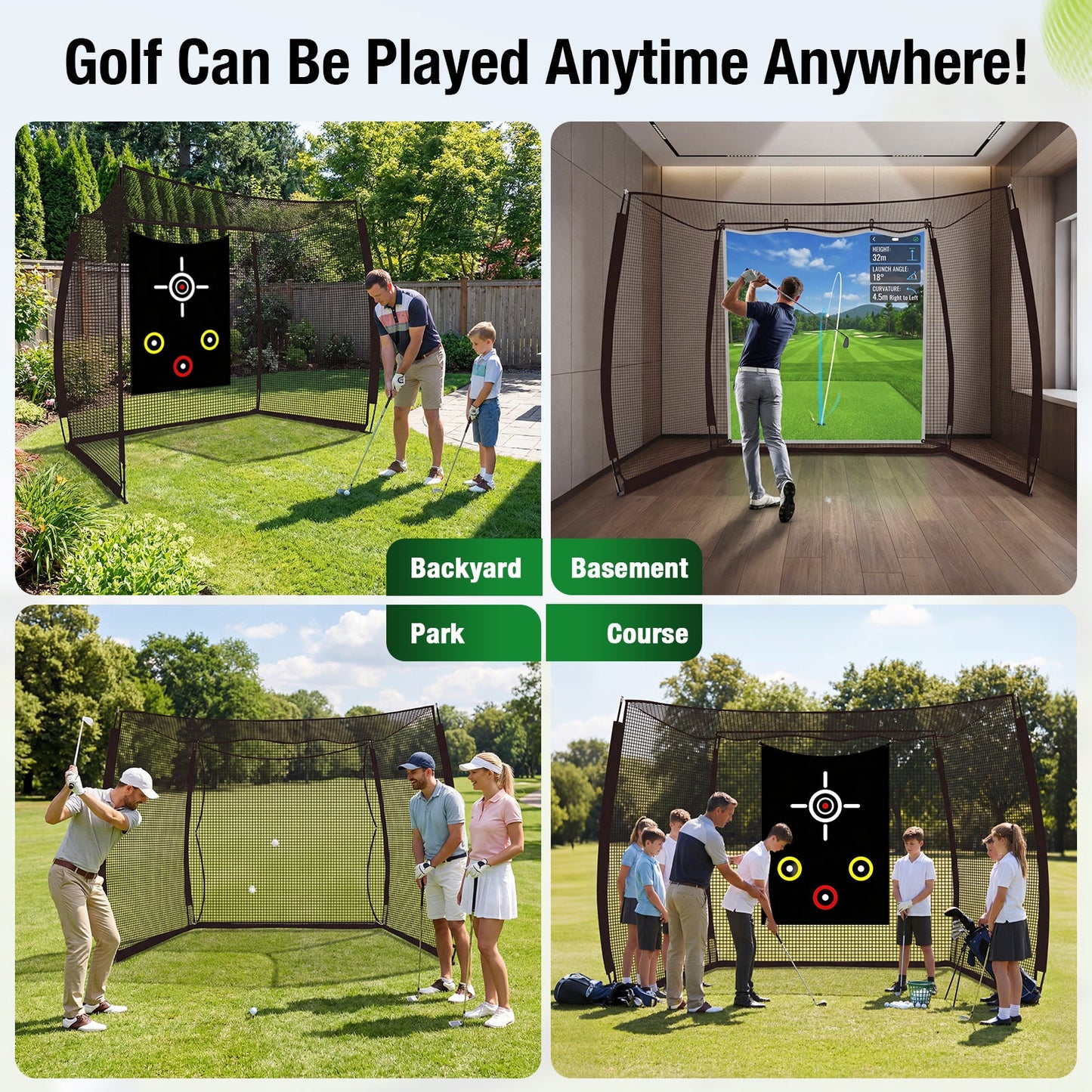 Advwin 10 x 8ft Golf Hitting Net with Target Cloth