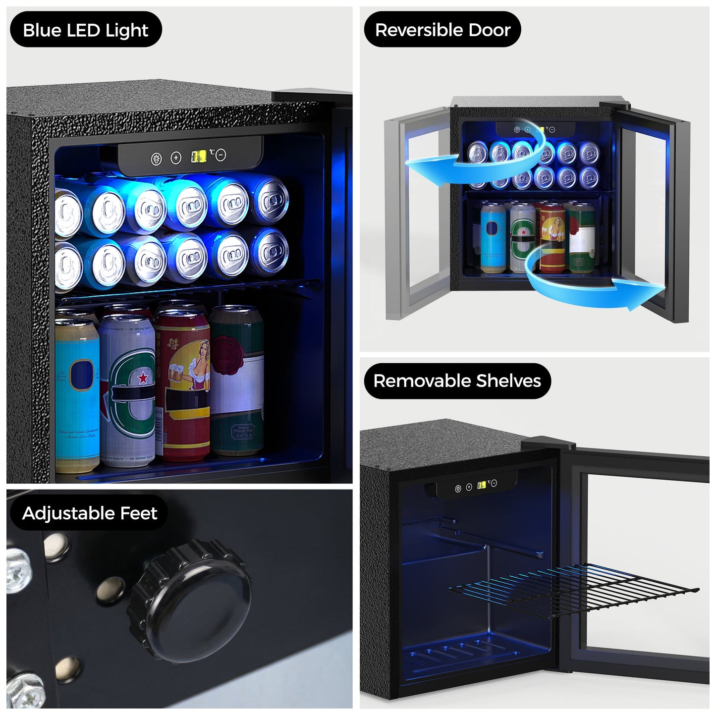 Advwin 36L Mini Beverage Cooler with Adjustable Temp