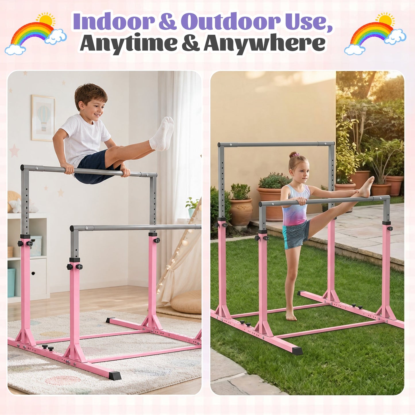 Advwin Kids Gymnastics Bar Double Horizontal Bars