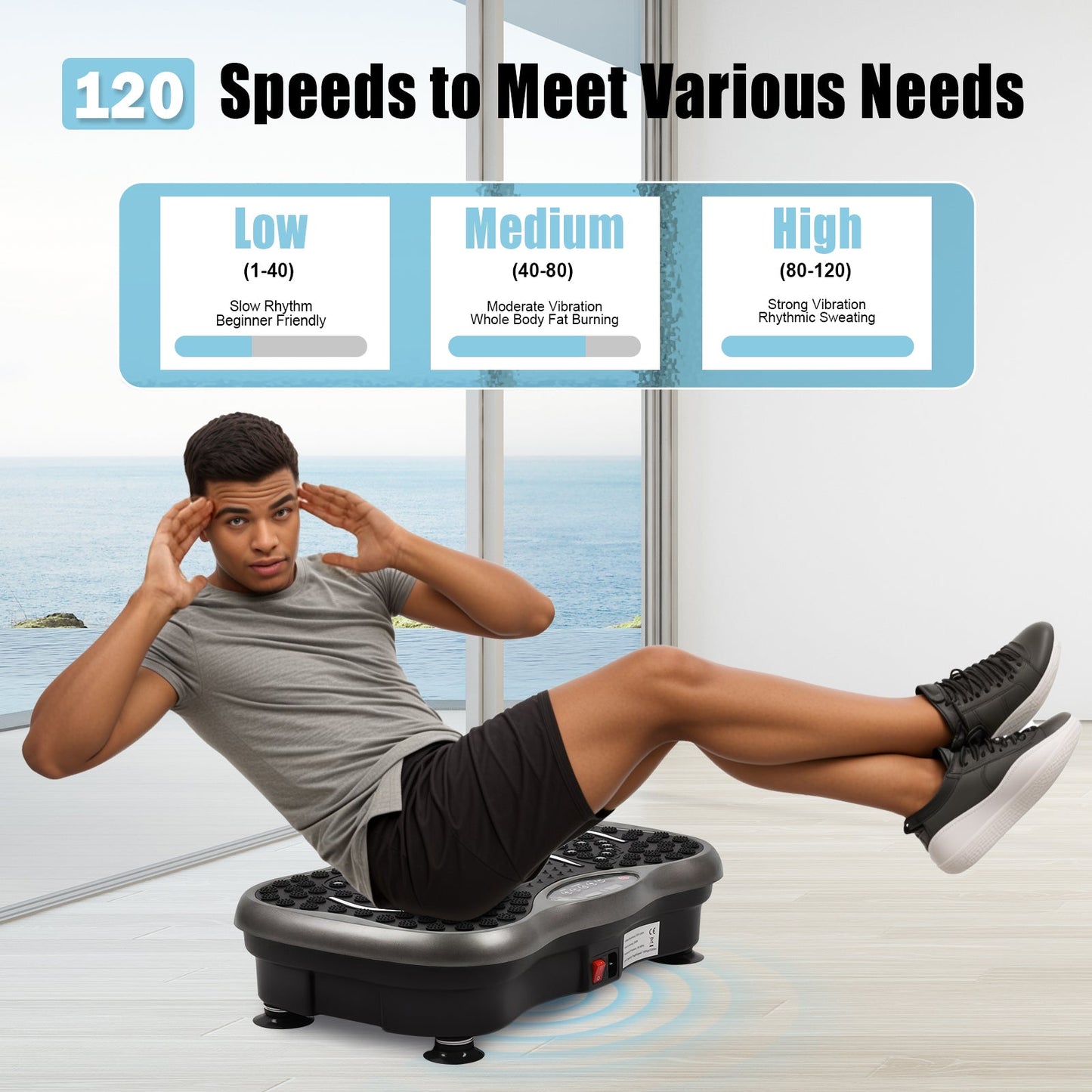 Advwin Vibration Plate Exercise Machine with Handlebar