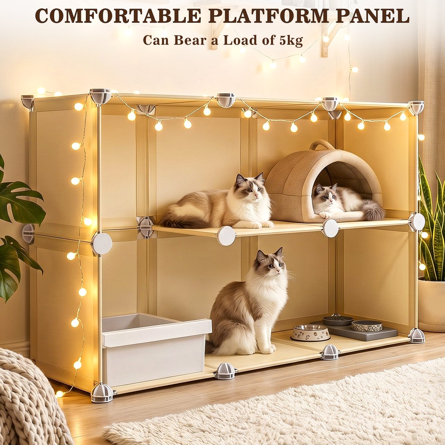 Advwin 2 Doors Indoor Cat Cage with Litter Box