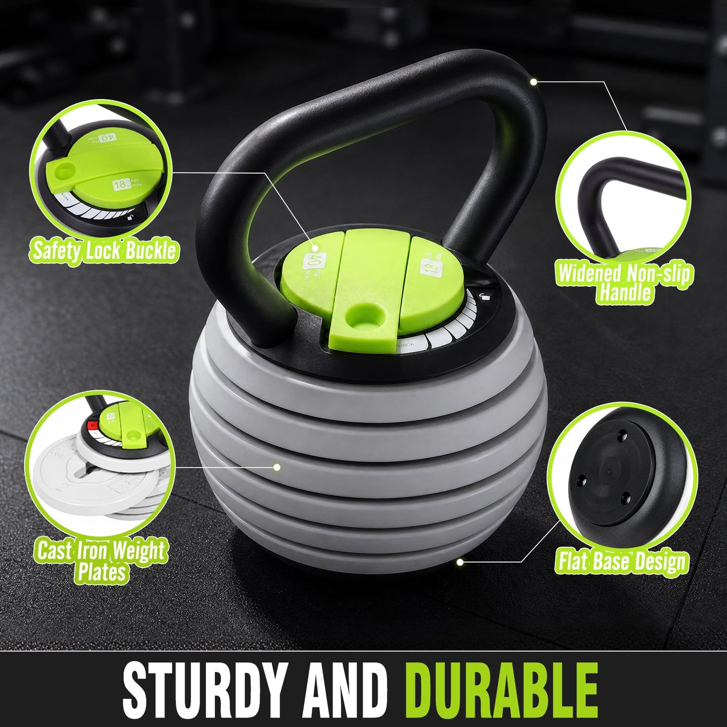 Advwin Adjustable Kettlebell Weight Set for Home Gym