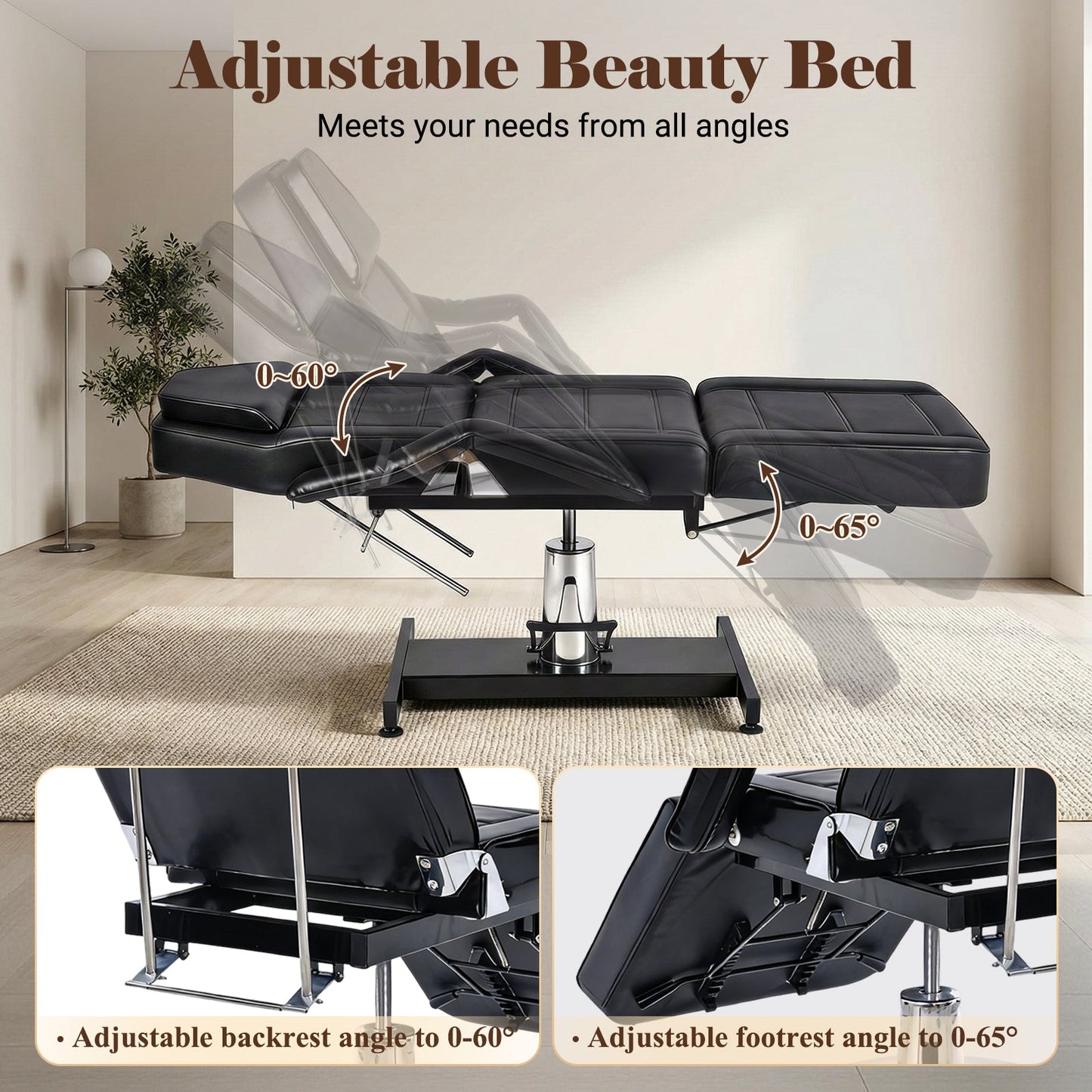 Advwin Hydraulic Adjustable Facial Bed Chair Multi-Purpose