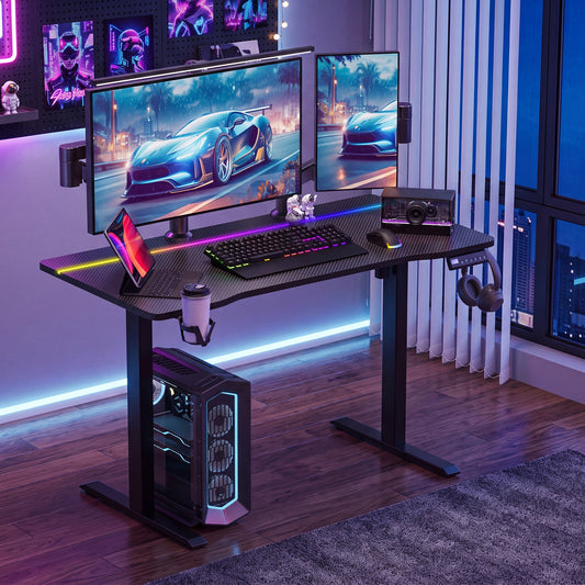 Advwin Height Adjustable Gaming Standing Desk w/ RGB Lights