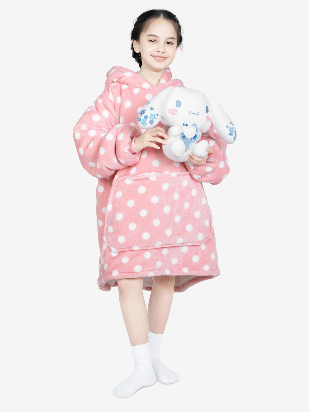 Advwin Oversized Sherpa Wearable Blanket Hoodie Kids