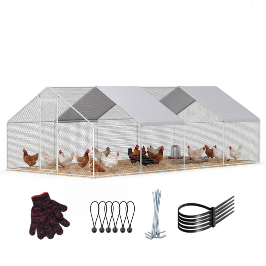 Advwin 6x3x1.95m Walk-in Metal Chicken Coop