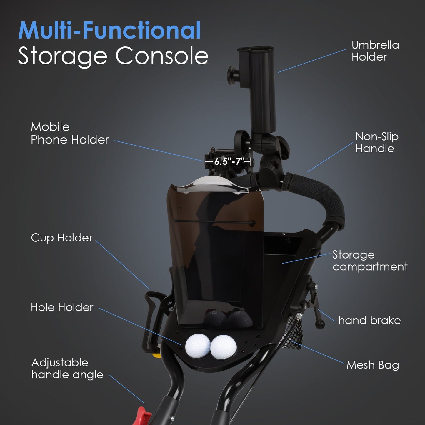 Advwin 4-Wheel Foldable Golf Cart w/ Storage