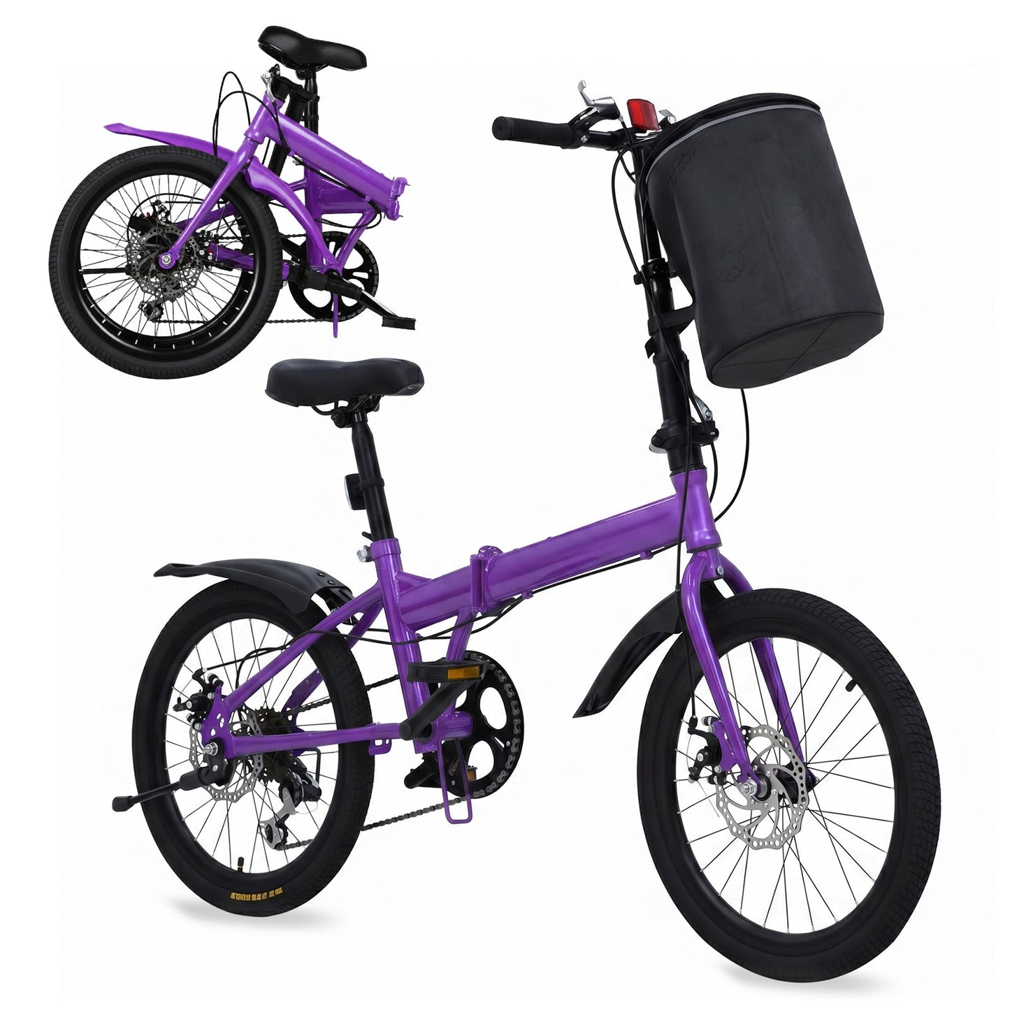 Advwin 20" Folding Bicycle with 6-Speed Dual Brake System