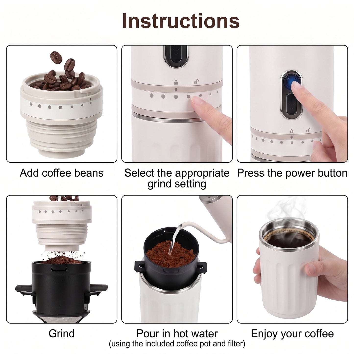 Advwin Portable Coffee Grinder & Drip Coffee Maker