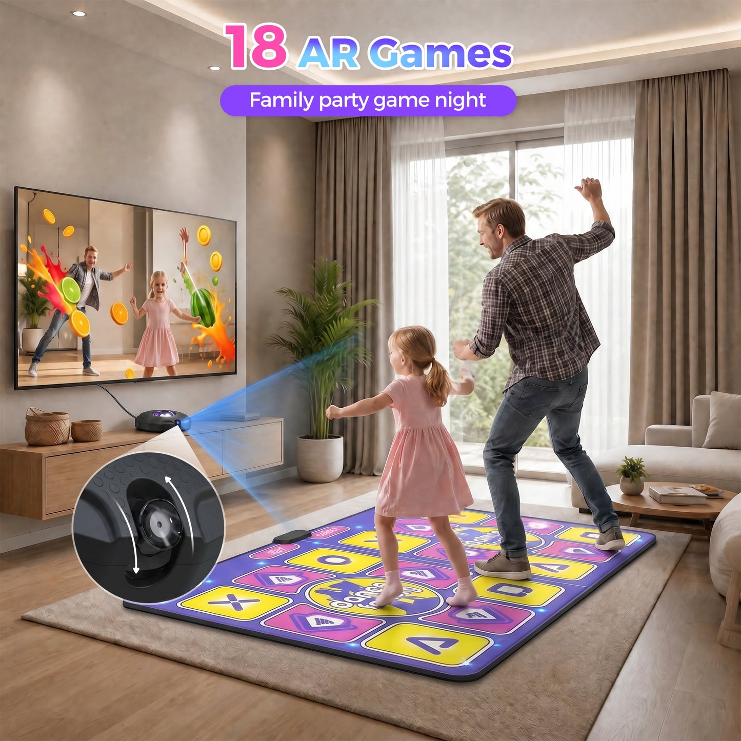 Advwin Double Dance Mat 2 Player Wireless Dance Game Mat