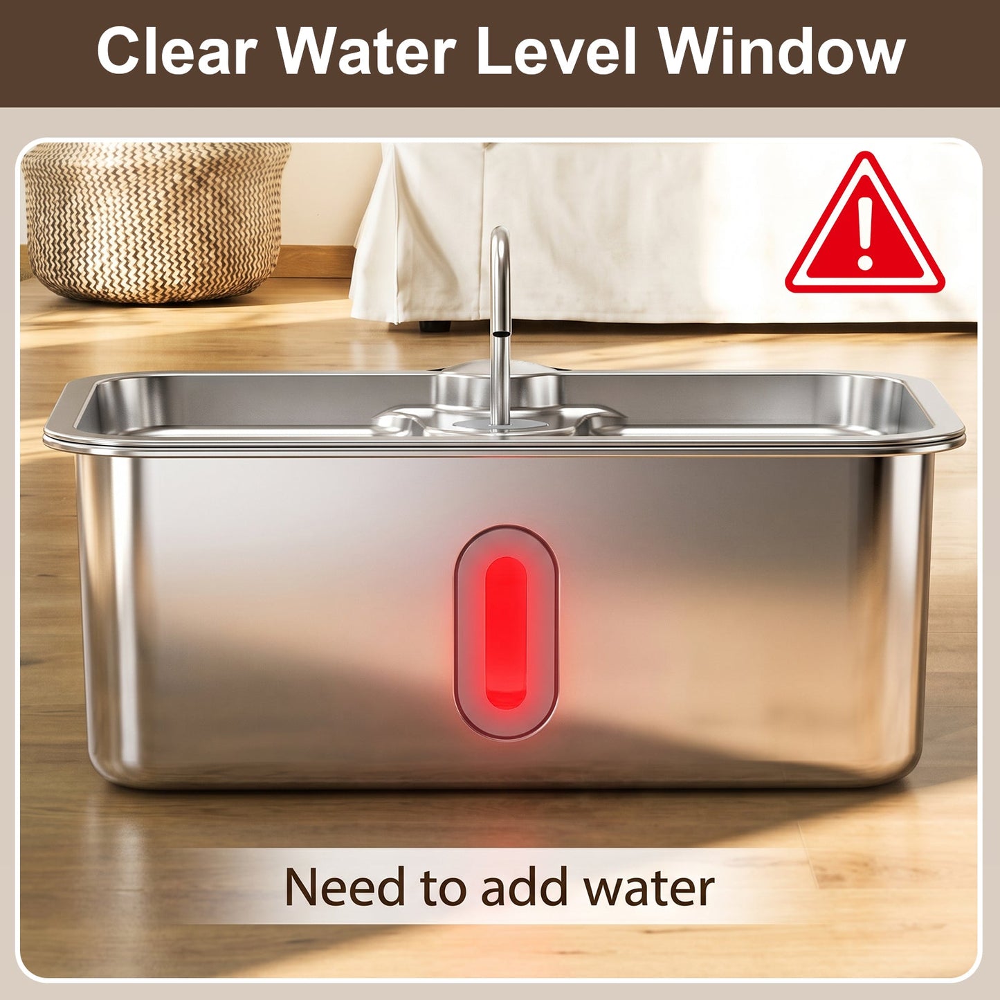 Advwin 15L Stainless Steel Dog Water Fountain w/ 6 Filters