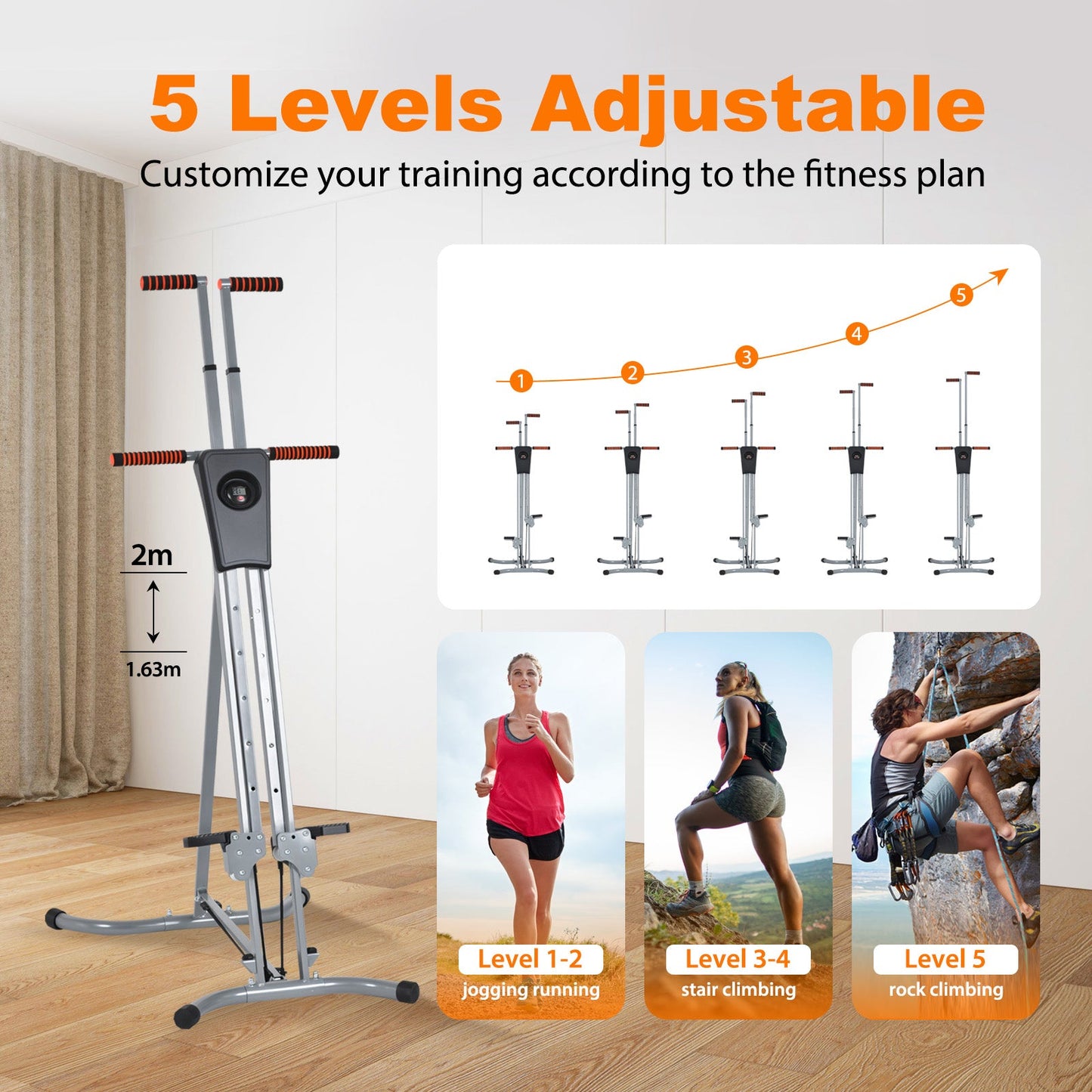 Advwin Vertical Climber Exercise Machine Adjustable