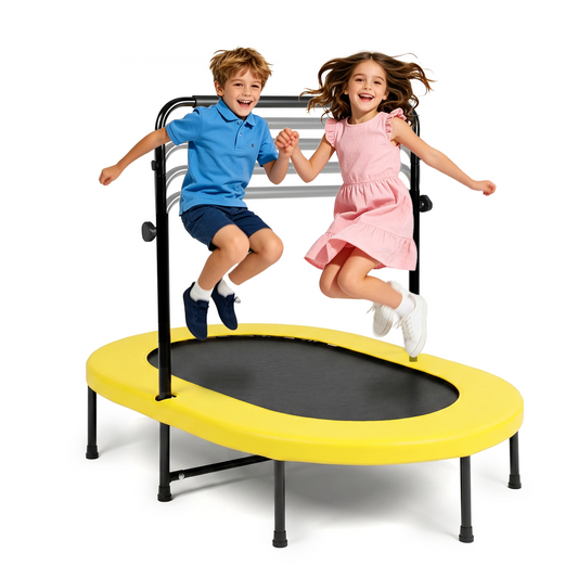 Advwin 55" 2-Person Mini Trampoline with 5-Level Adjustable Handle