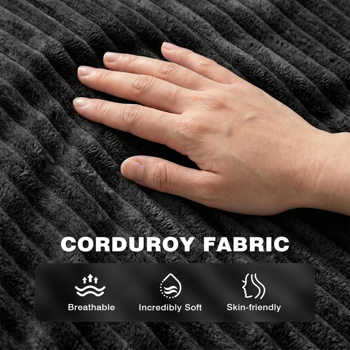Advwin 90*92cm Corduroy Beanbag Sofa with Backrest