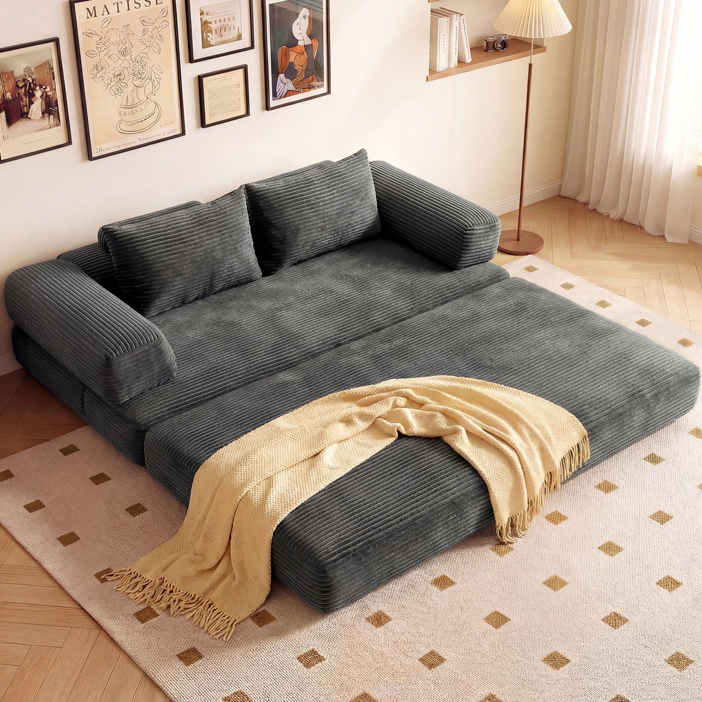 Advwin Folding Sofa Bed Convertible Floor Loveseat Sofa