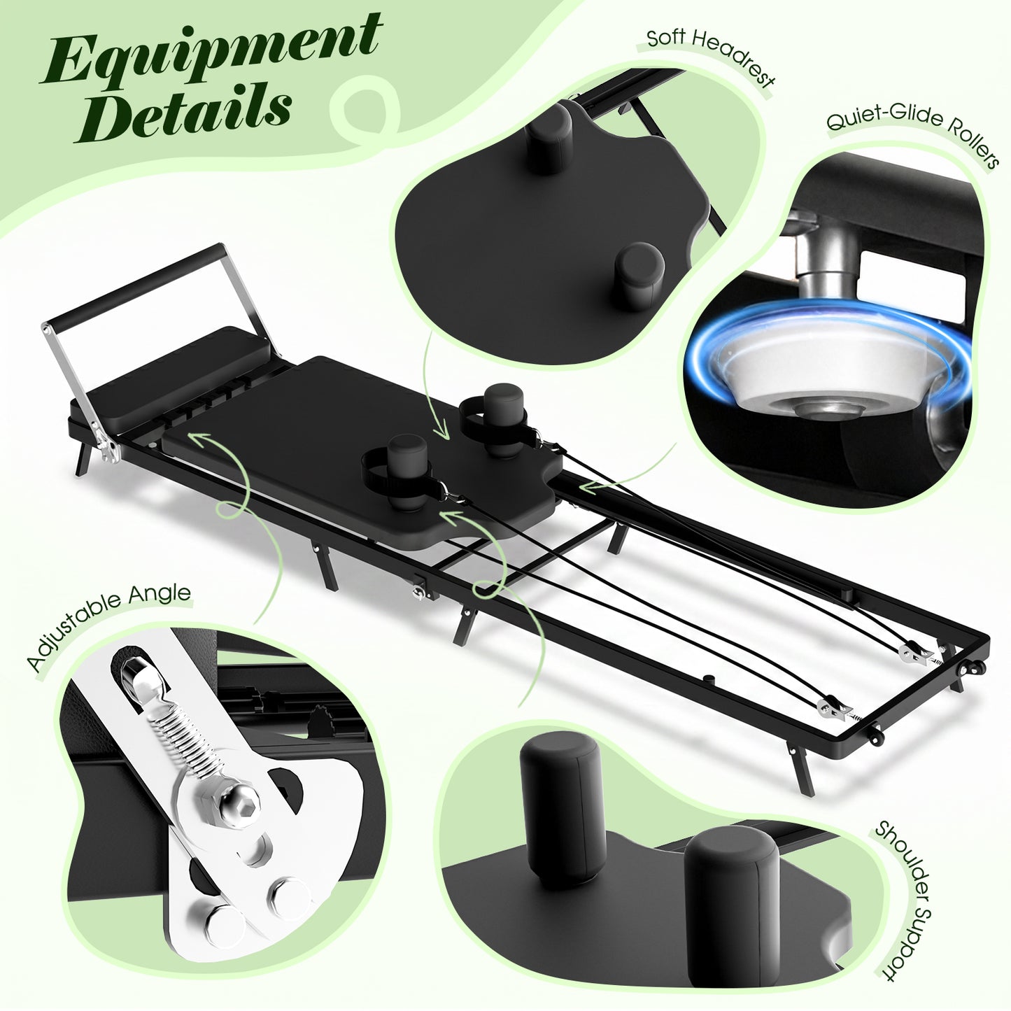 Advwin Pilates Reformer for Home Gym with Cords