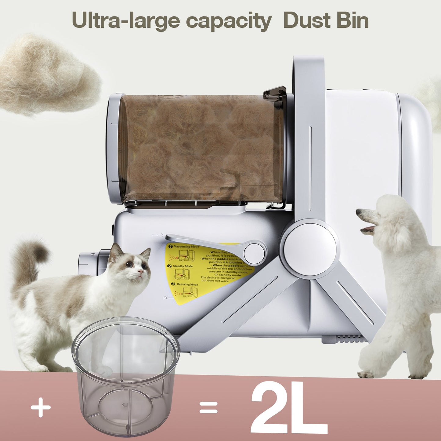 Advwin 3-in-1 Pet Grooming Vacuum Kit with Dryer & Clipper