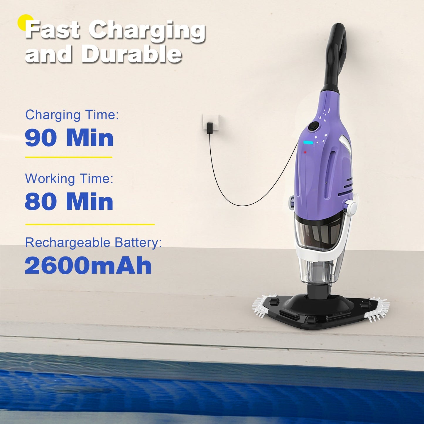 Advwin Rechargeable Pool Vacuum Cleaner 120L/min