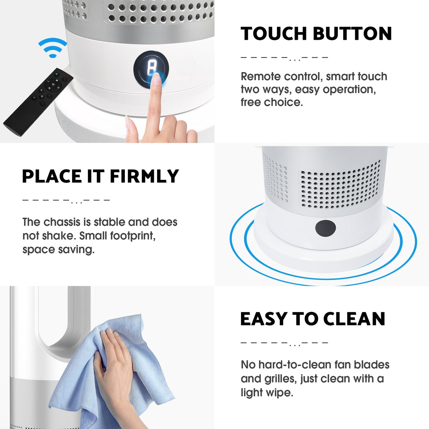 Advwin Bladeless Tower Fan 2 in 1 Electric Heater Fan