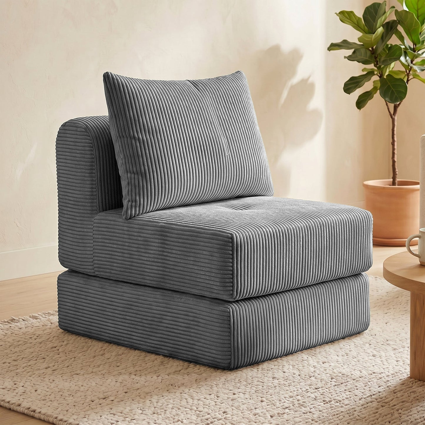 Advwin Stackable Corduroy Sofa Lounger