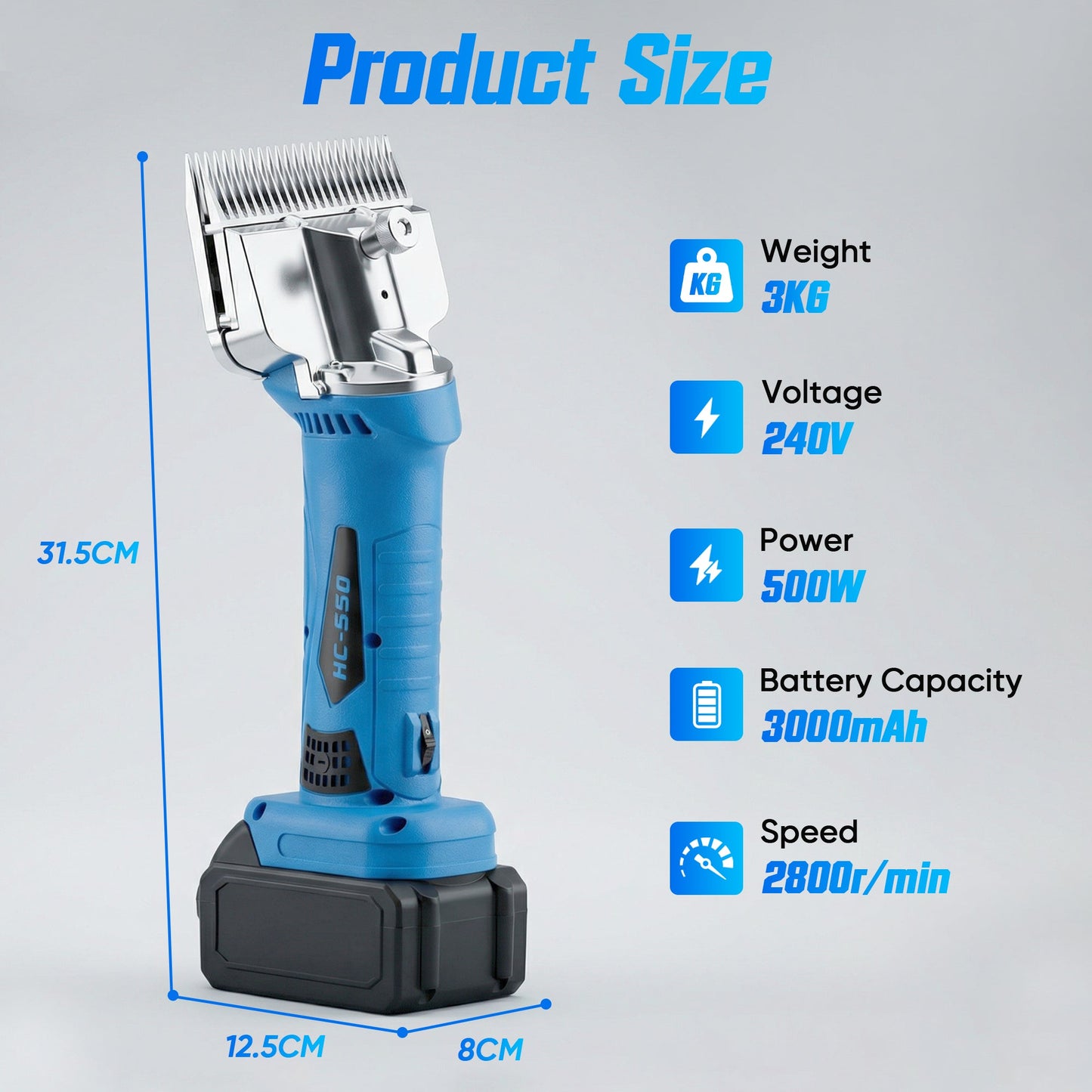 Advwin Cordless Horse Clippers 500W