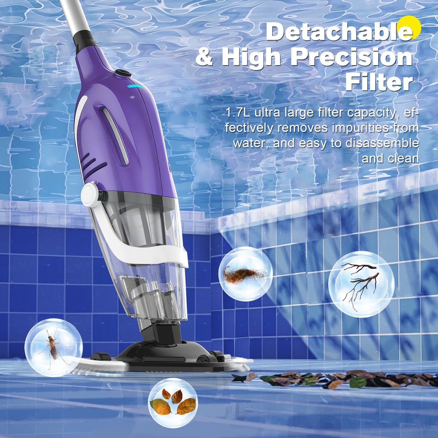 Advwin Rechargeable Pool Vacuum Cleaner 120L/min