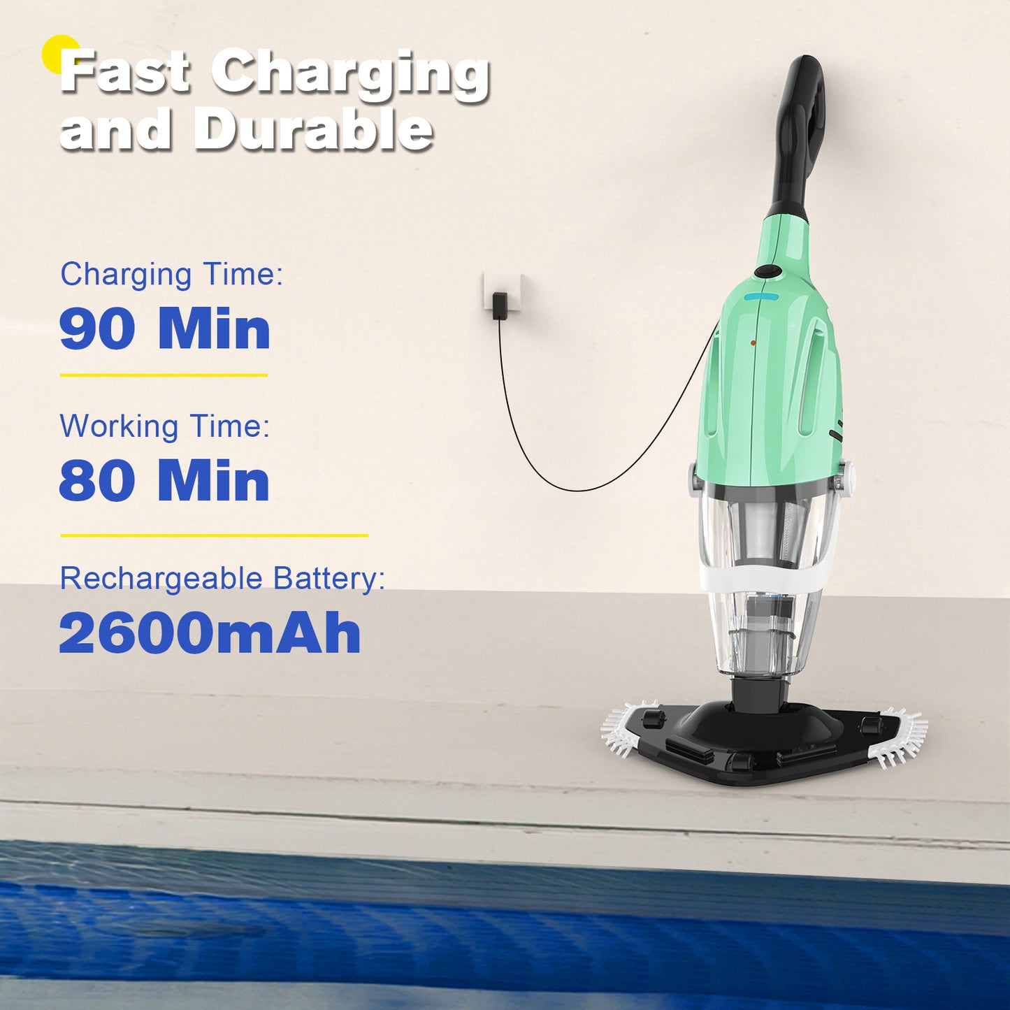 Advwin Rechargeable Pool Vacuum Cleaner 120L/min