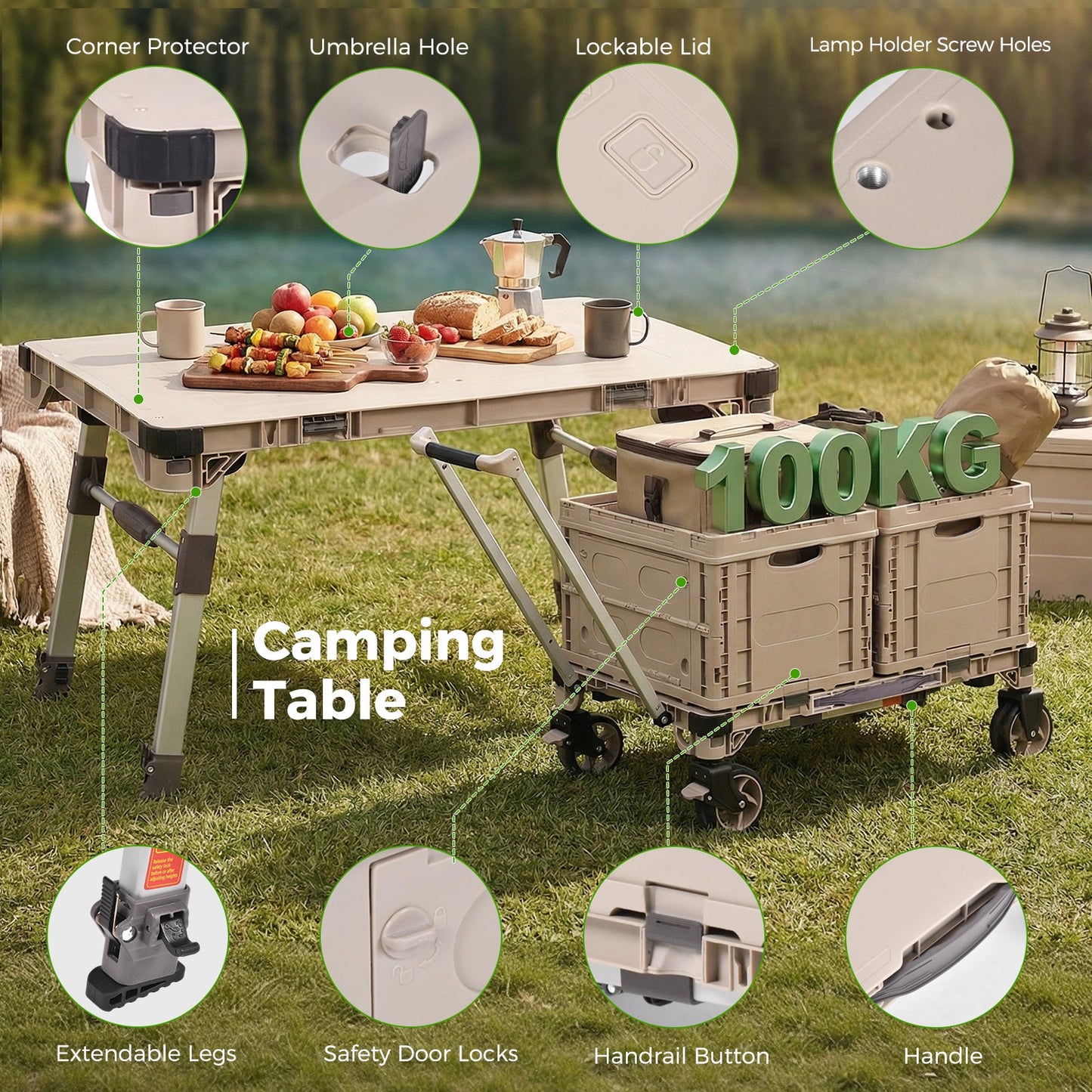 Advwin 3-in-1 Multi-Purpose Foldable Camping Cart