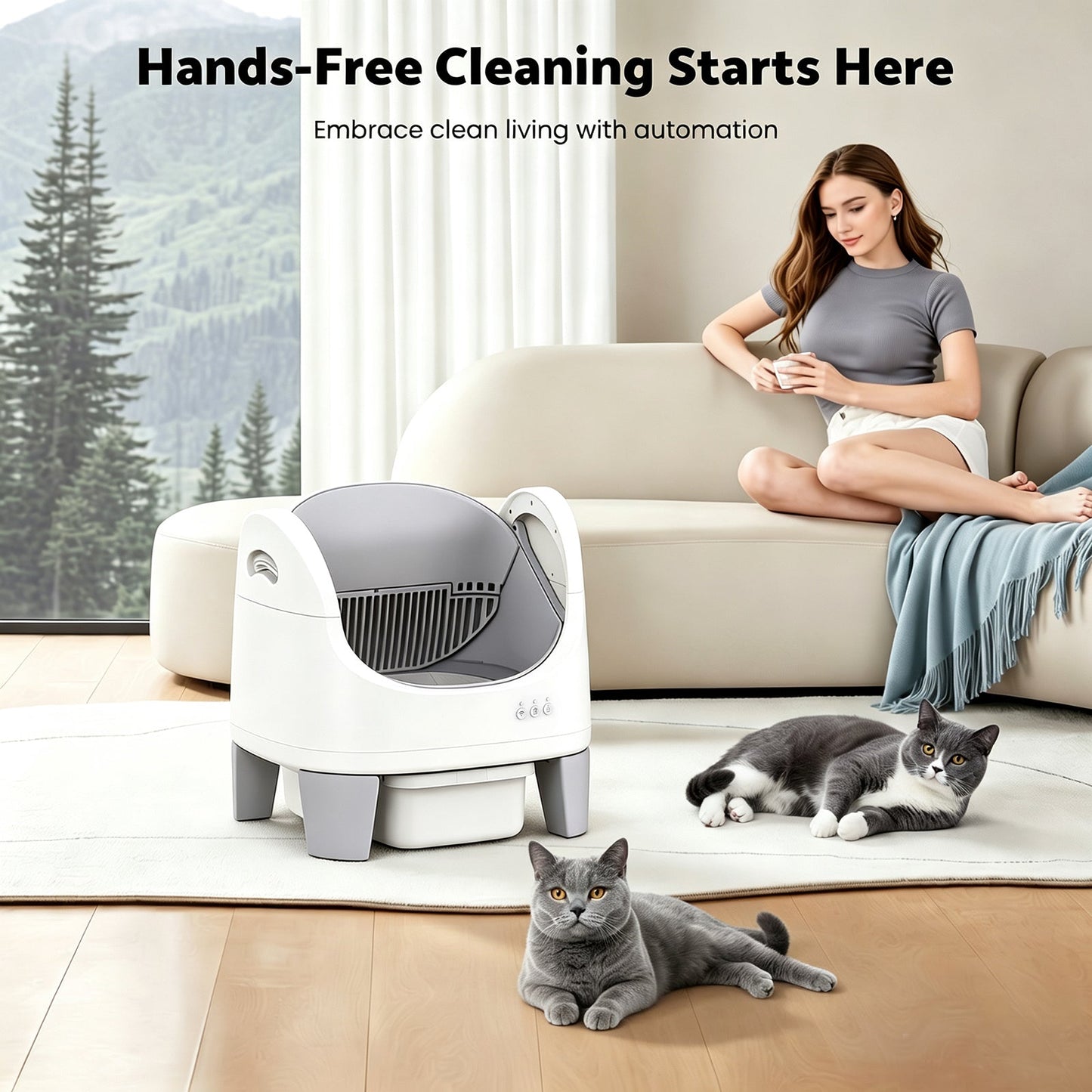 Advwin Self Cleaning Cat Litter Box w/ App Control